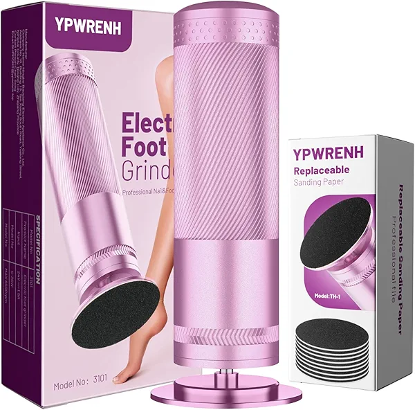 YPWRENH Callus Remover for Feet: Electric Foot File -Professional Pedicure Tool with 60pcs Sandpaper Discs - Adjustable Speed Foot Scrubber-Foot Care for Dead Skin for Women