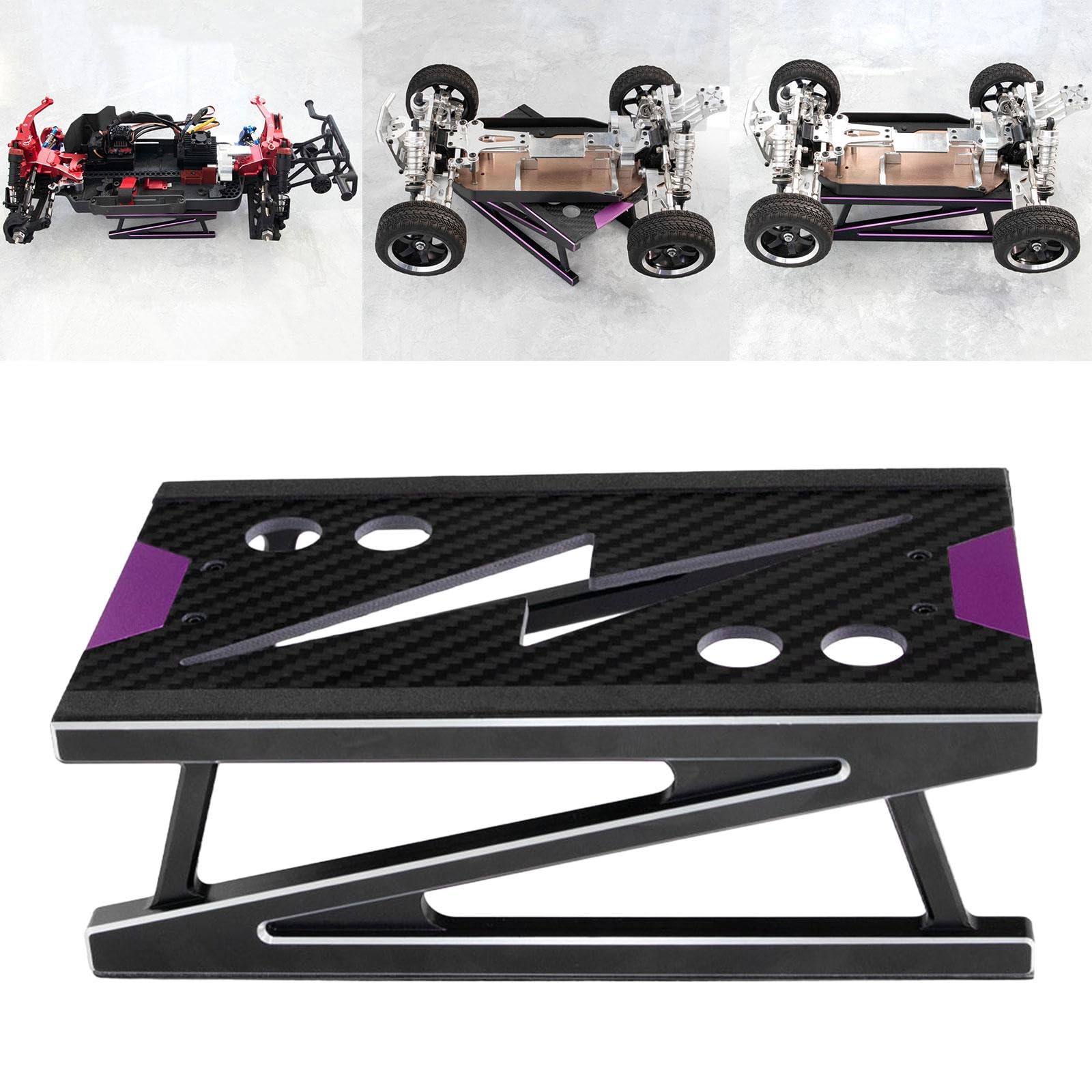Qianly Soporte RC de Aleación de Aluminio para Reparación, Estación de Trabajo, Modelo de Soporte de Trabajo, Soporte de Exhibición, Tamaño Compacto, Adecuad, Plata Púrpura