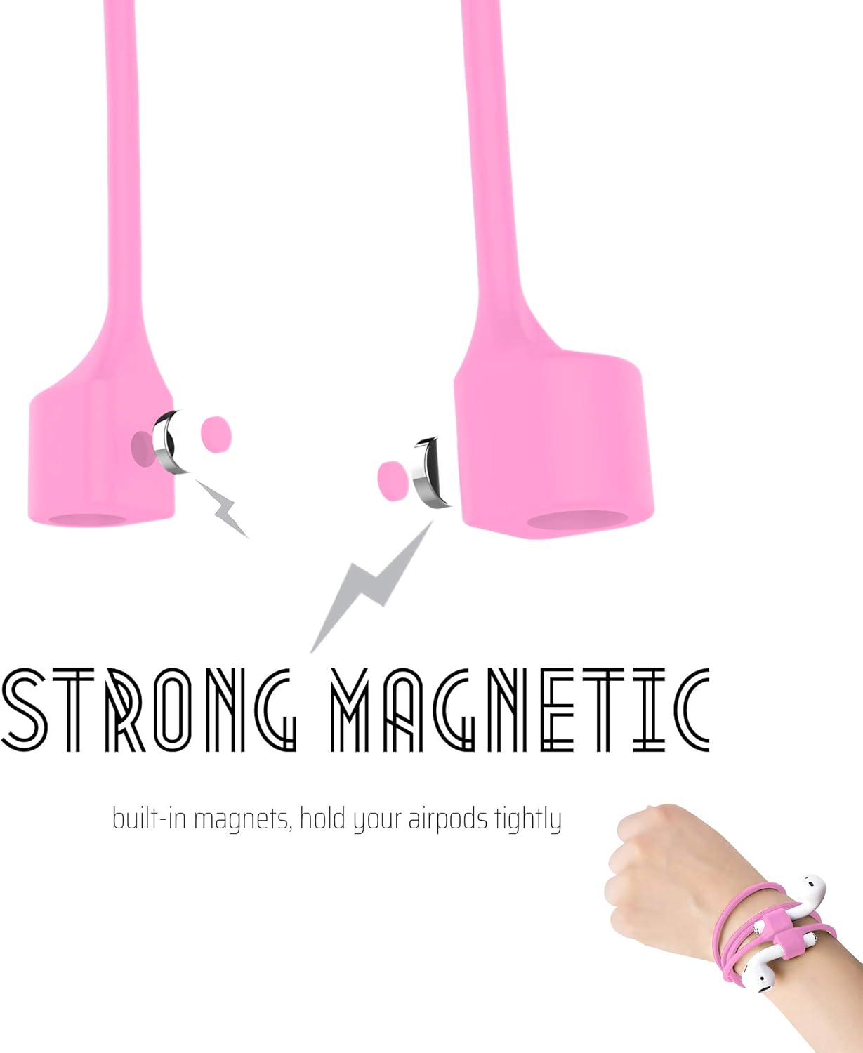 Ultra Strong Magnetic Airpod Pro Strap Anti-Lost Cord Sports Lanyard Compatible with Airpods 3rd 2nd Generation Pro 3 2 1 (Pink) - Image 8