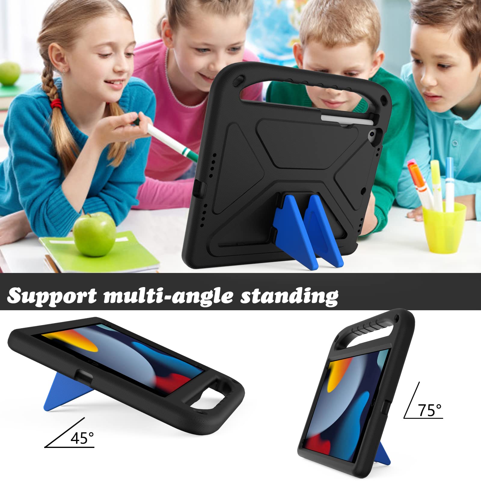 Custodia Antiurto In EVA Per Bambini, Per IPad 9a/8a/7a/6a/5a Generazione 10.2 Pollici, Con Supporto