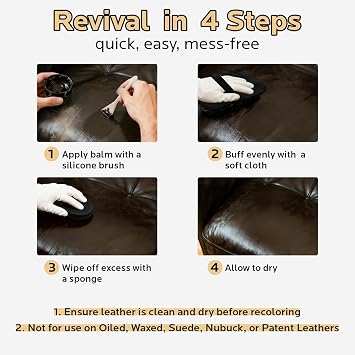 Brown Leather Recoloring Balm: Leather Color Restorer Conditioner, Leather Repair Kits for Vinyl Furniture Sofa Car Seats Shoes - Dye on Scratches Fades Worn Surfaces