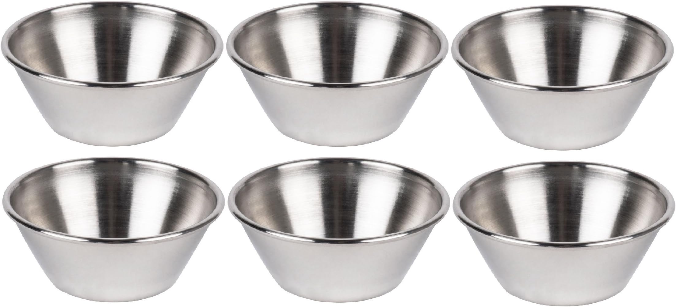 Dynore Stainless Steel Set of 6 Sauce Cup - 60 ml Each 6 x 6 x 3.5 cm