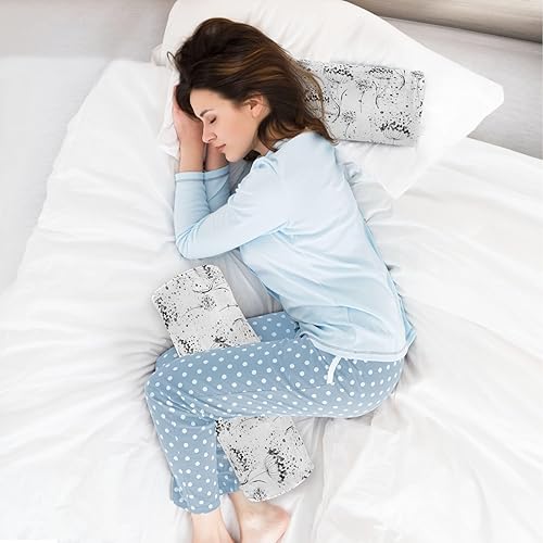 Miniatura 6 de FRODOTGV Ink Flowers Almohada de almohada para lectura Terapédico Cuello Roll Almohada Pequeña Almohada Redonda Inserto de Espuma Cilindro Almohada