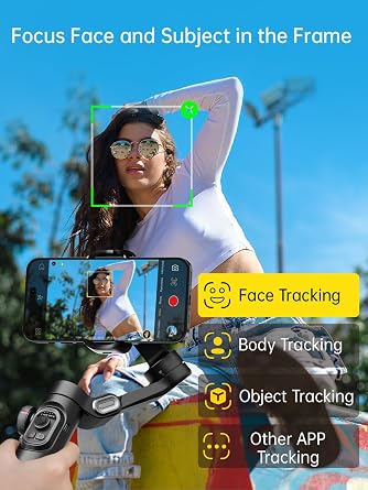 AOCHUAN Phone Gimbal Stabilizer, 3-Axis Smartphone Foldable Handheld Gimbal for iPhone with Focus Wheel, TikTok/YouTube Vlog Stabilizer for iPhone 17/16/15/14/13 Pro Max & Android Smart XE