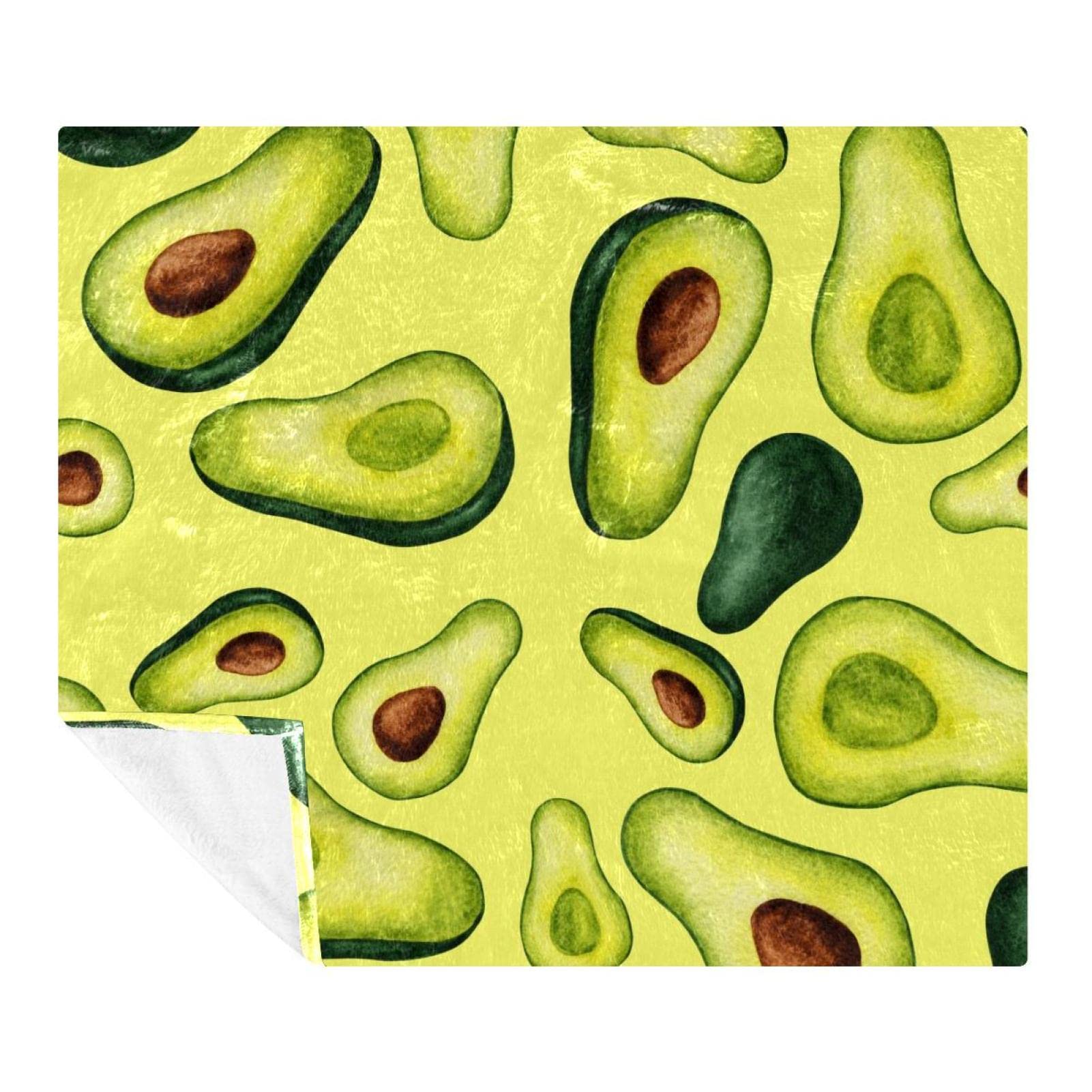 Couverture polaire en microfibre douce haut de gamme motif avocat grand lit 150x200