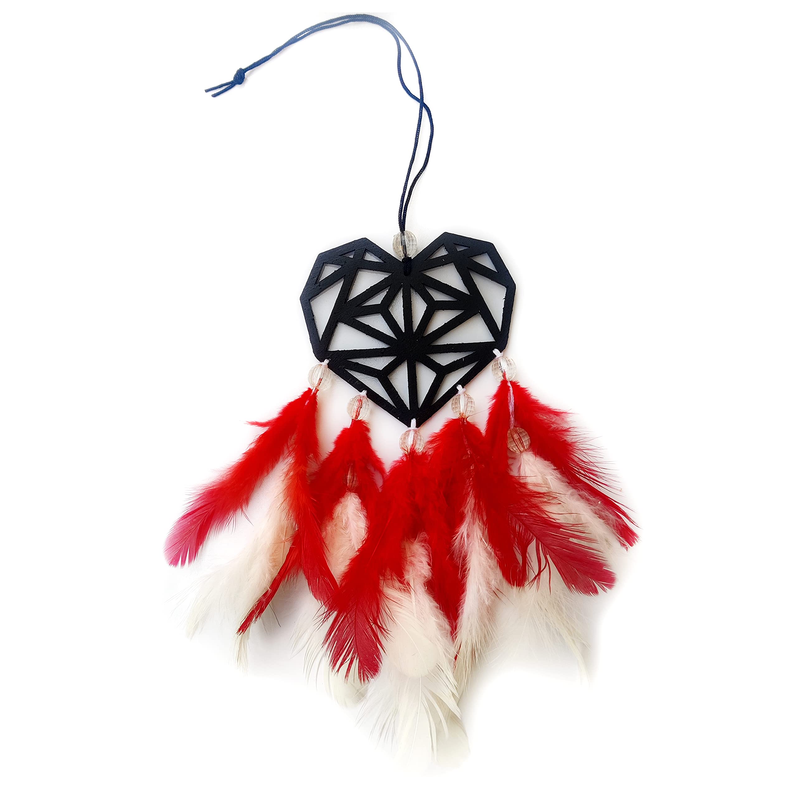 ColorSplash Dream Catcher for Diamond Heart Love, Wall Hanging, Car Hanging, Home Décor, Handmade for Bedroom, Gift, Party, Café, Decoration,Valentine Day, Decorative Small