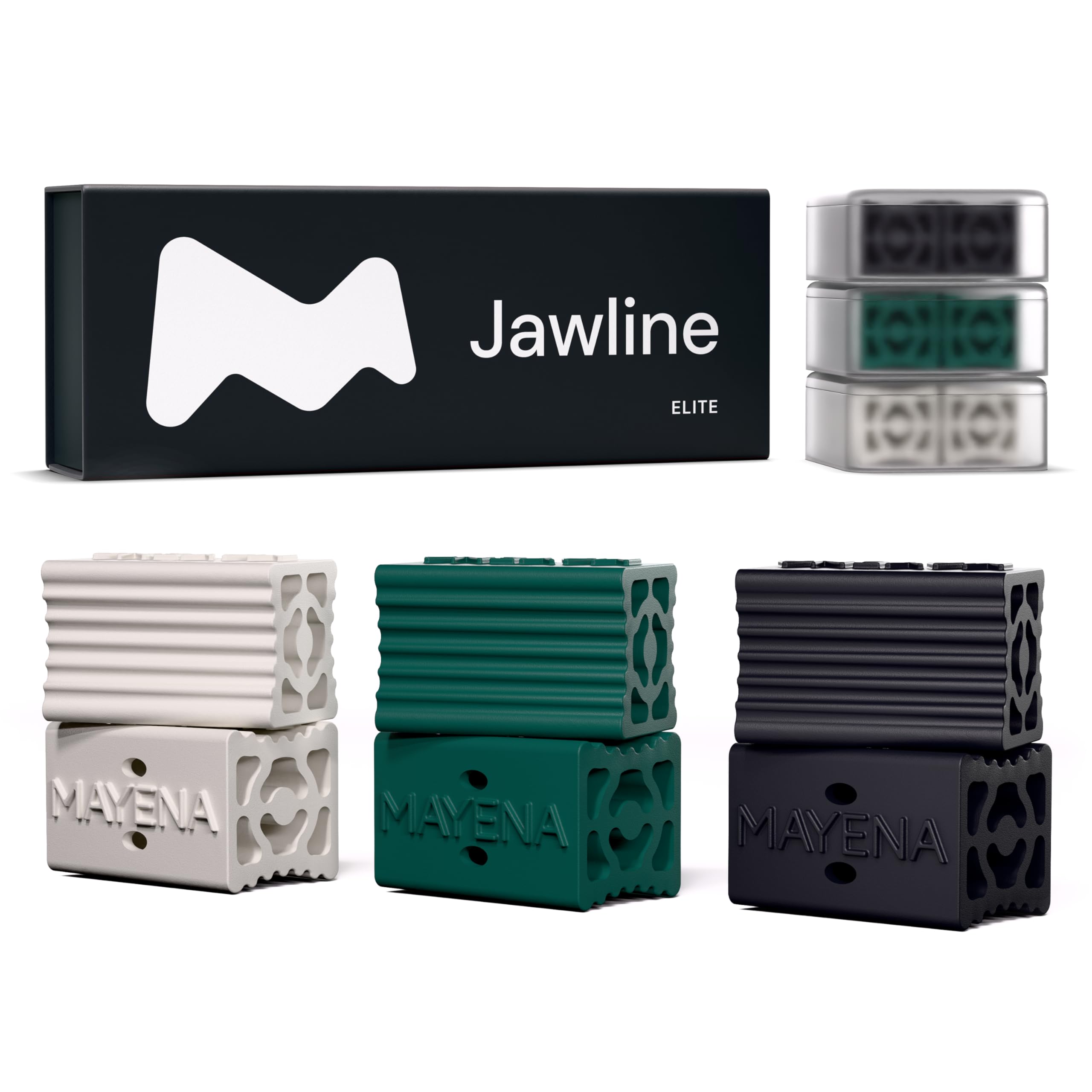 Mayena Jaw Exerciser Elite Heavy-Duty Jaw Exerciser Set 3 Resistance Levels 6 pcs Maximum Resistance Silicone Jaw Trainer