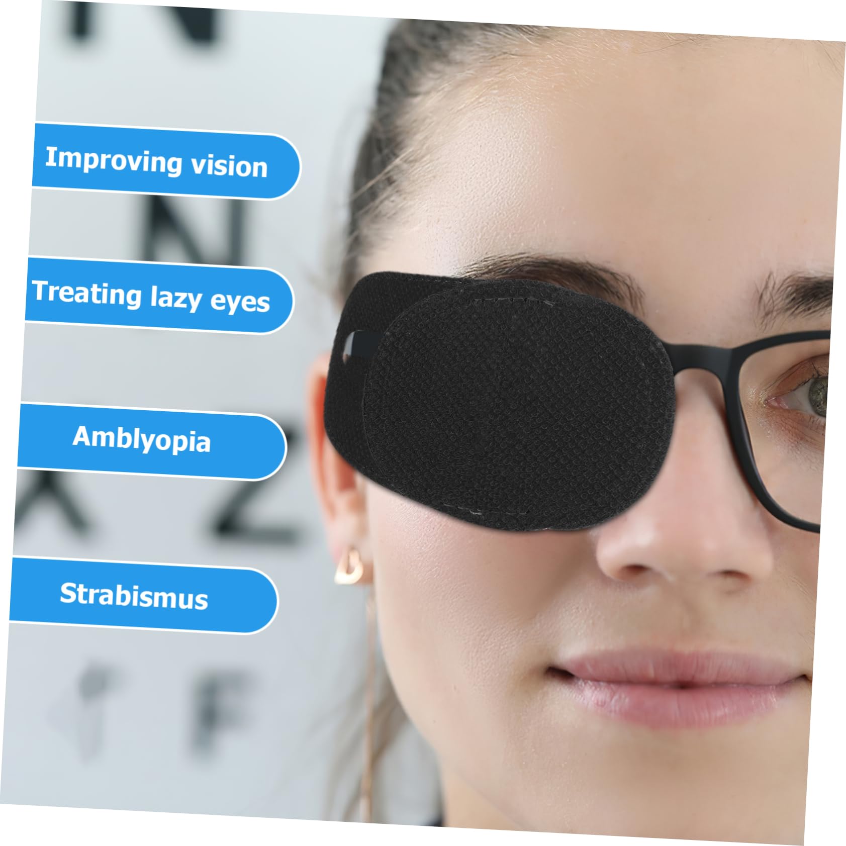 VALICLUD 12 Parches Oculares de Tela No Tejida para Gafas, Transpirables y Ajustables, Ideales para Uso en Casa y Viajes, para Niños Ambliopía