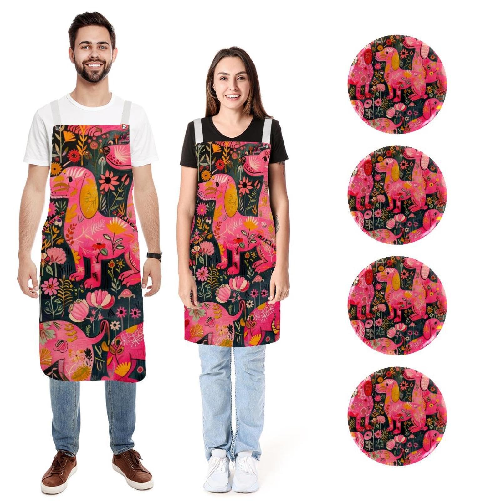Tablier teckel rose imperméable pour exprimer votre passion cuisine - 7