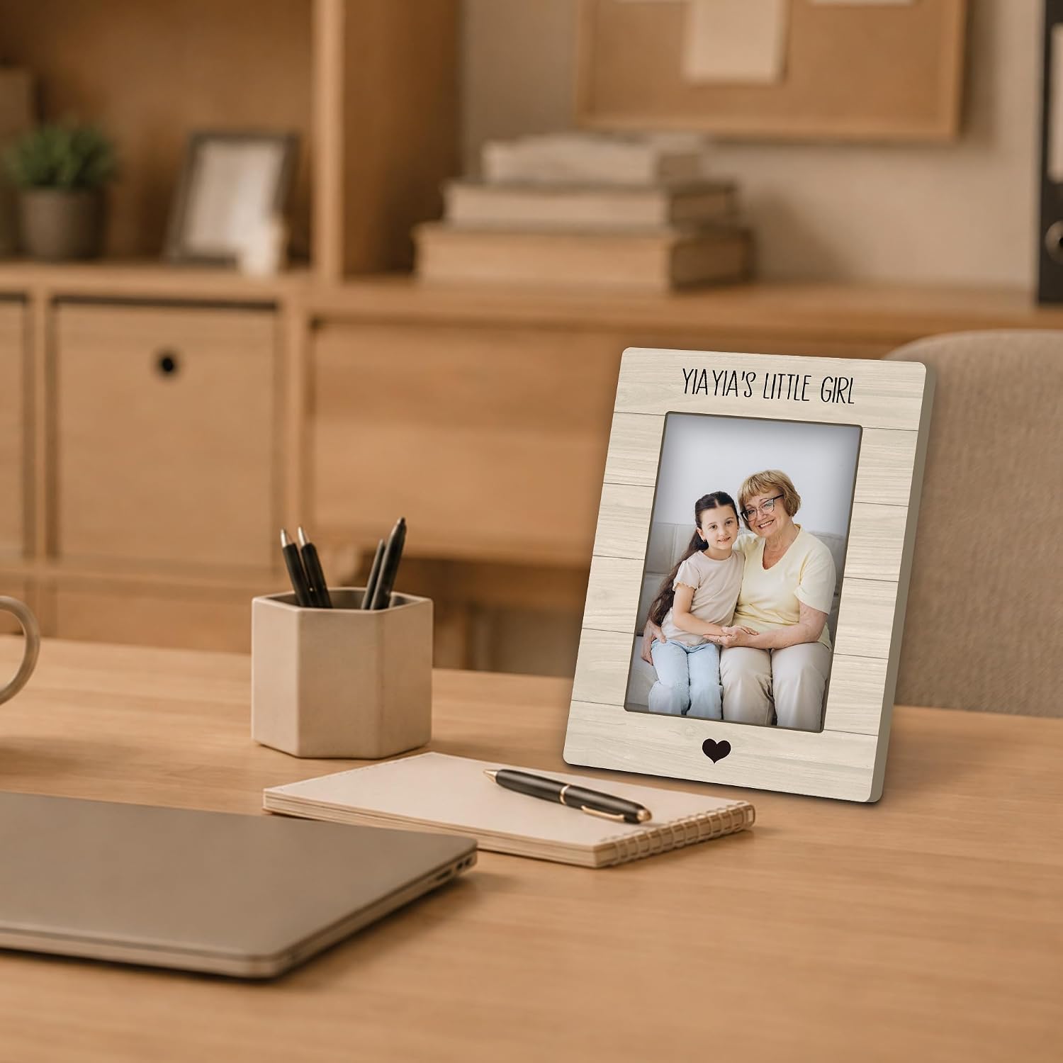 Yiayia Grandma Gifts 4x6 Picture Frames, Granddaughter Photo Frame, Best Grandma Gifts from Granddaughter, Yiayia's Little Girl Wooden Picture Photo Frames for Home Bedroom Living Room Decor image 2