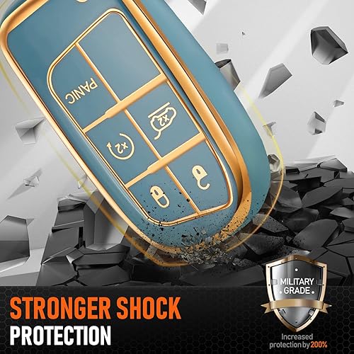 Miniatura 3 de Toykee Funda para llavero Jeep accesorios para Grand Cherokee Renegade Chrysler 200 300 Dodge RAM Durango Charger Challenger Journey Dart Fiat 5