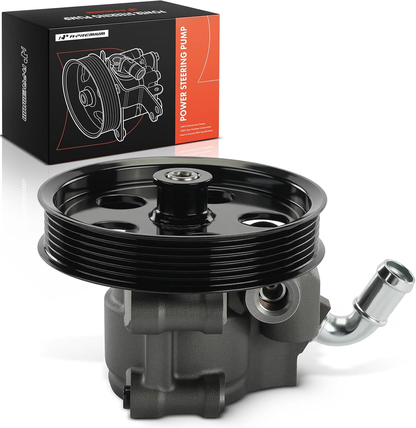 A-Premium Power Steering Pump, with Pulley, Compatible with Ford Focus 2003-2004 2.3L, Focus 2005-2006
