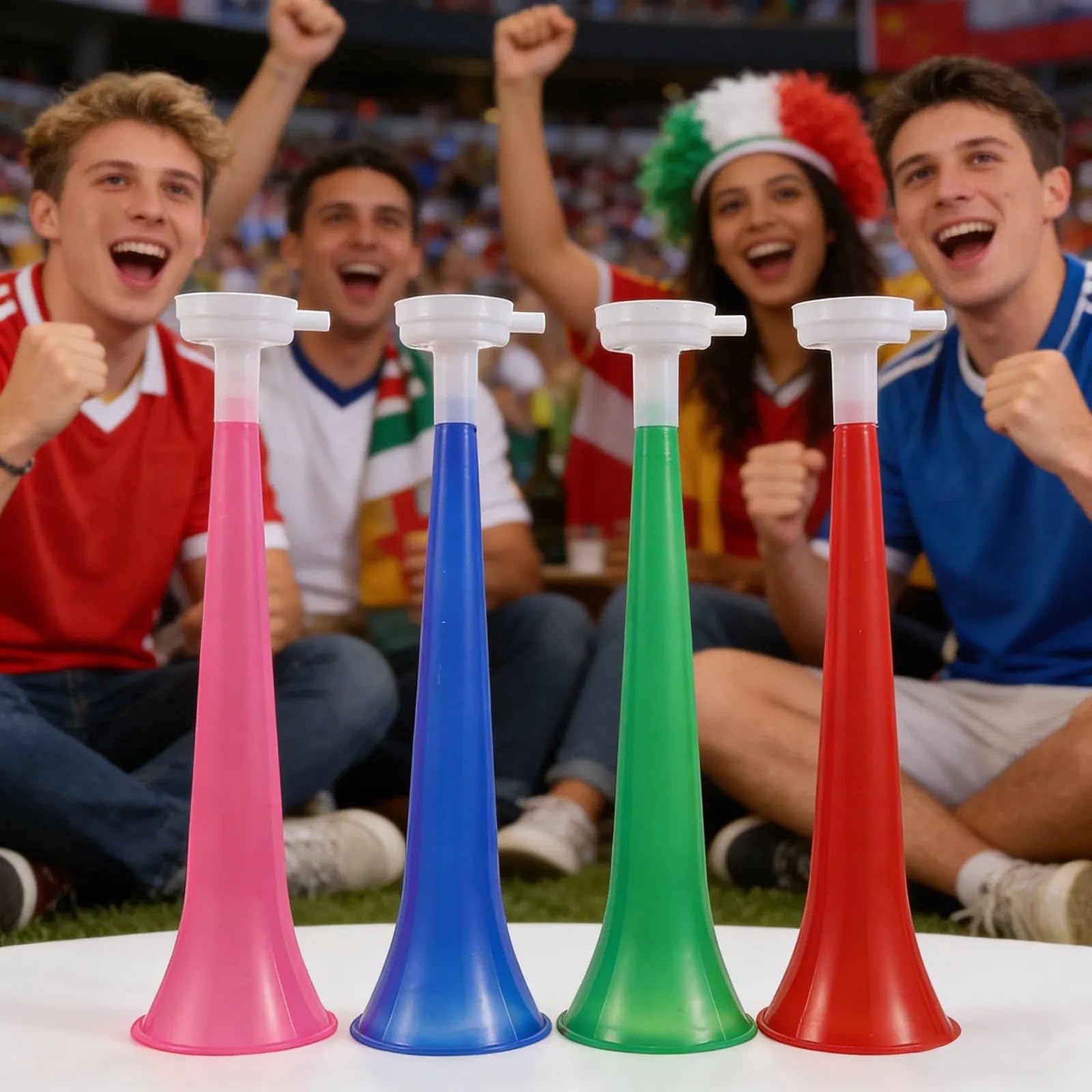 Corno da Stadio 12 pezzi di clacson da stadio in plastica ad alto volume, staccabili, for tifosi calcio, for eventi sportivi