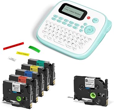 Vixic Label Makers, Handheld Label Maker with Keyboard, Labelmaker Machine with Tapes, D210S Labeler Print Different Fonts Frame for Home Office Kids School Items Food Labeling Teacher Essentials