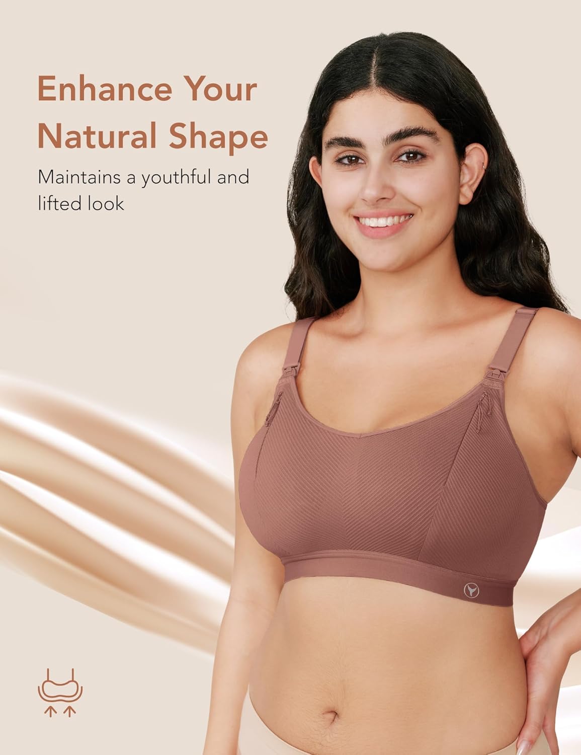 Pumping Bra Hands Free Zip Opening Seamless Nursing Bras for Breastfeeding High Support Nursing & Pumping Bra in One - Image 5