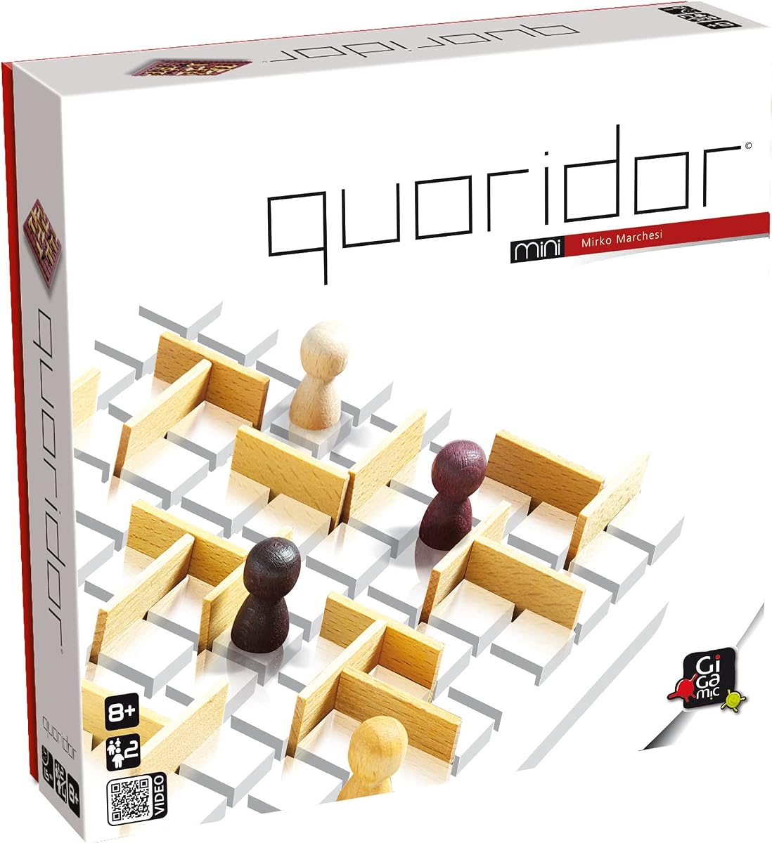 Quoridor Mini | Juego de estrategia para viajar para familias y adultos | Mayores de 8 años | 2 jugadores | 15 minutos