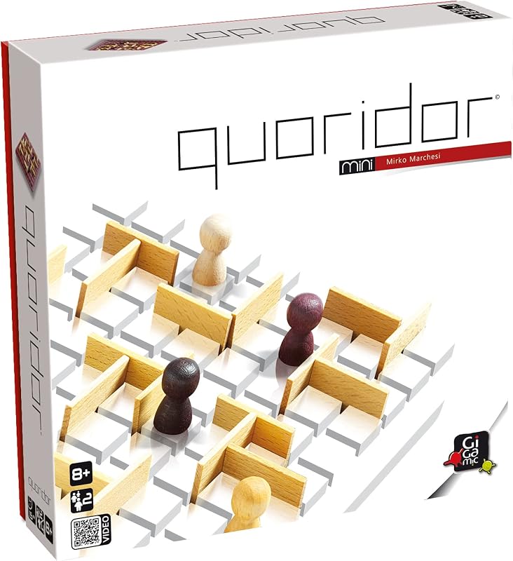 Quoridor Mini | Juego de estrategia para viajar para familias y adultos | Mayores de 8 años | 2 jugadores | 15 minutos