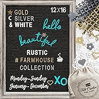 Vista 1 de Cartel de tablero de letras intercambiables con marco de madera de 12 x 16 pulgadas con soporte, tablero de palabras con letras intercambiables