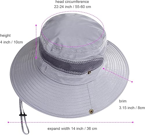 Miniatura 2 de Sombrero de sol de pesca para mujer, sombrero de verano con protección UV, malla ventilada, senderismo, jardinería, playa, césped, sombrero