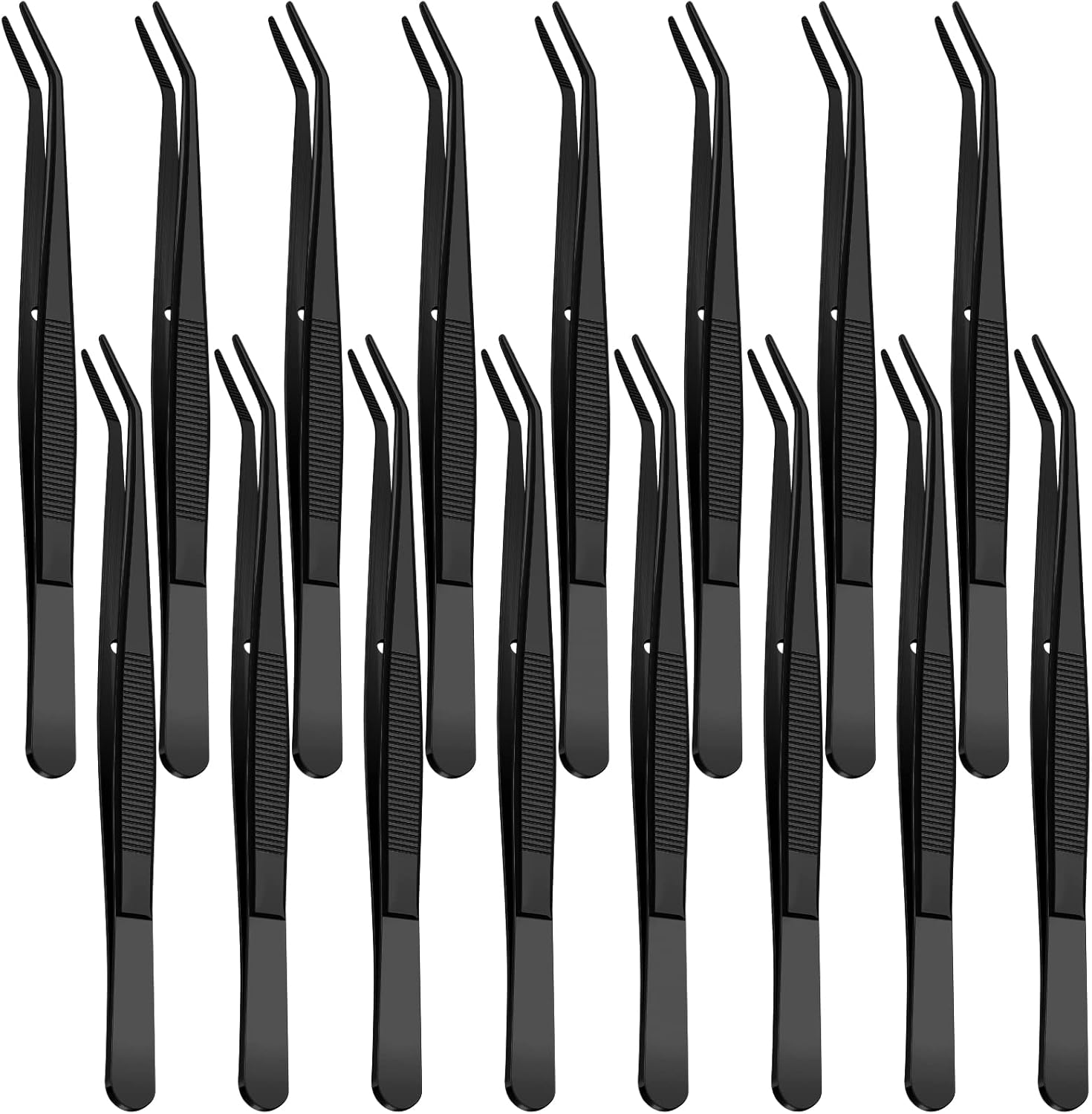 Stainless Steel Tweezers with Curved Serrated Tip