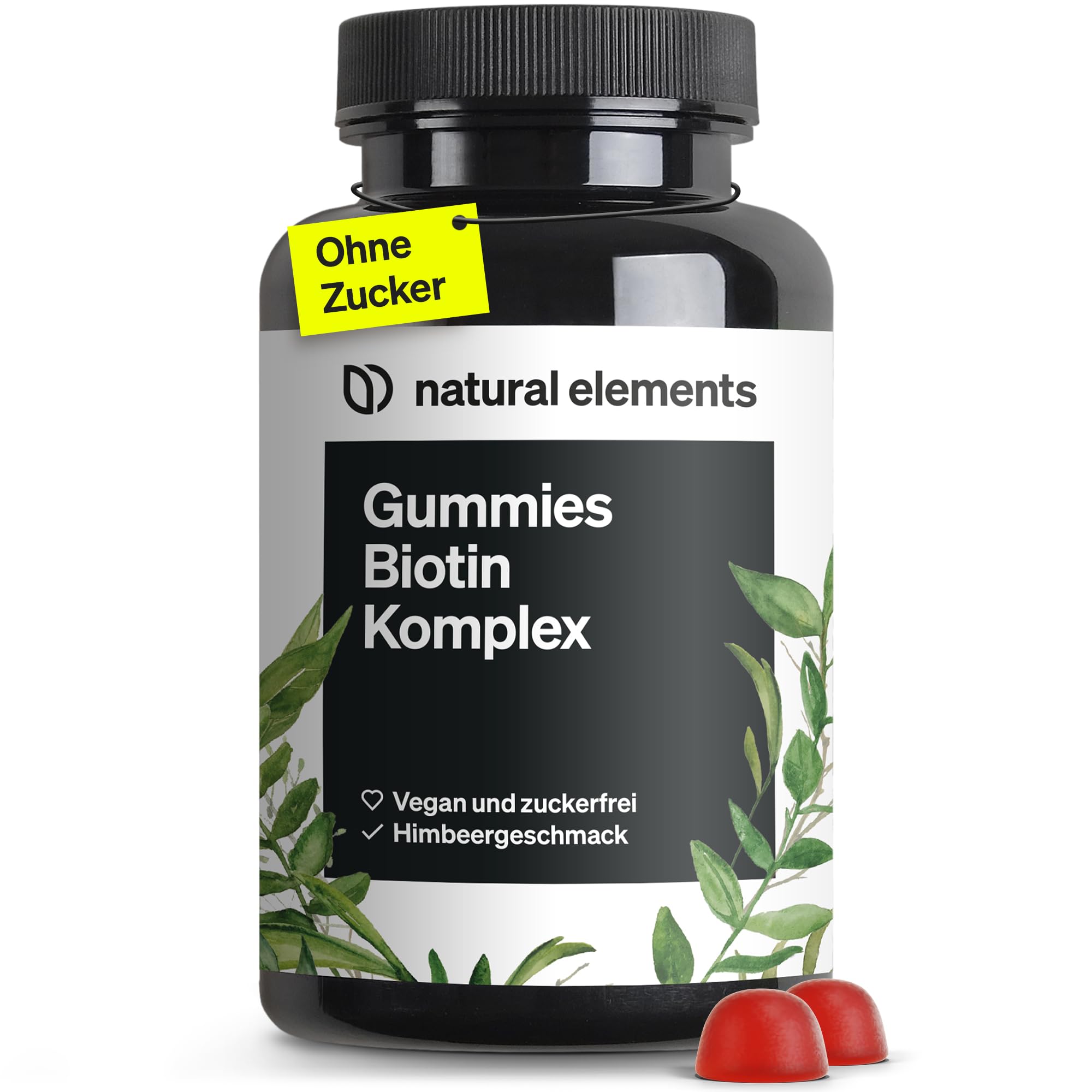 Biotin Haar Gummies – Vegane, zuckerfreie Gummibärchen mit 5.000 µg Biotin pro Tagesdosis