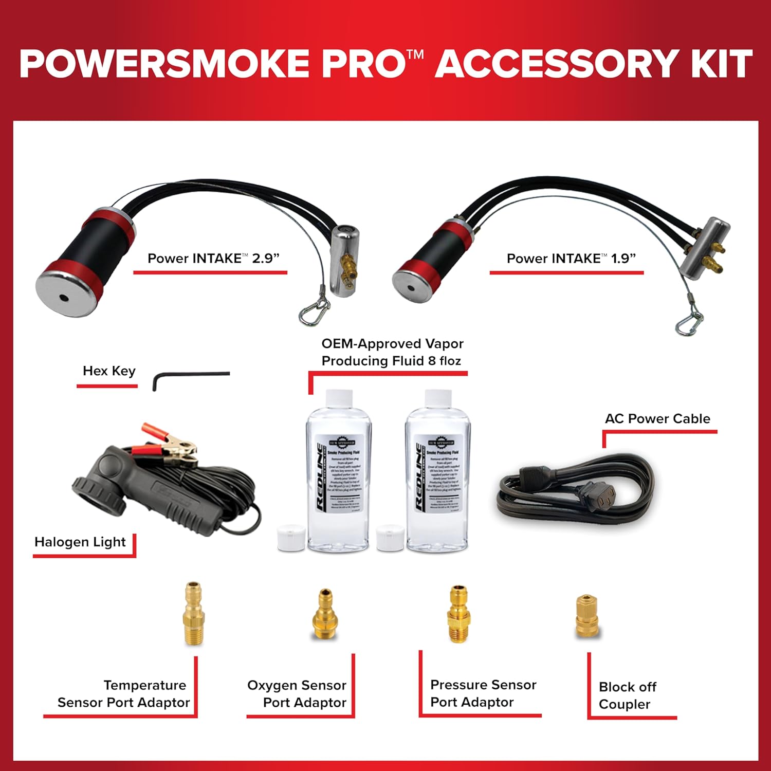 Redline Detection PowerSmoke Pro™ 95-0170 Variable High Pressure Automotive Smoke Machine for Turbo, Boosted, Diesel Engines and Exhuast System, Cabin Leaks, Wind Leaks, Air Leaks, Intake Systems