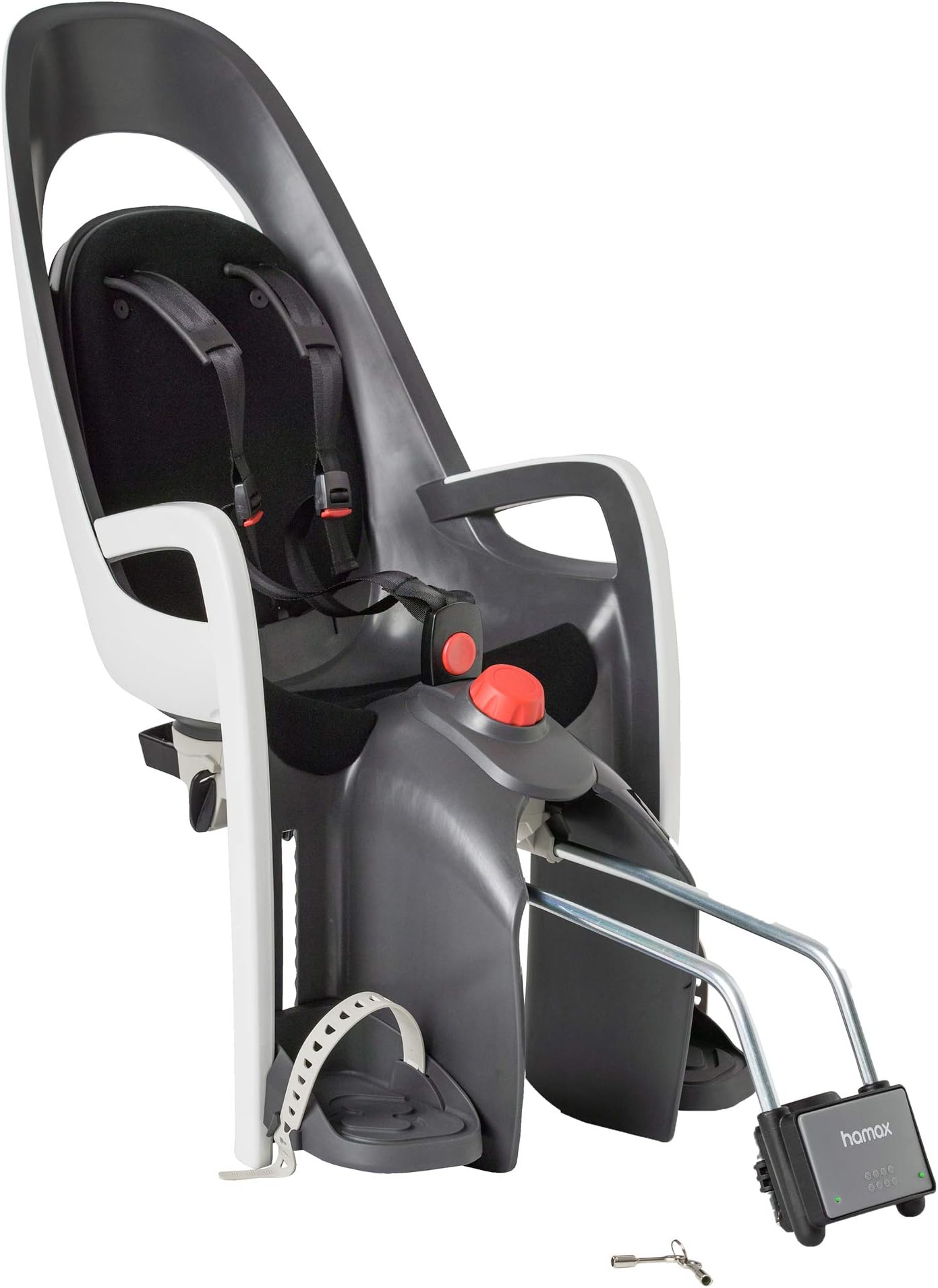 Hamax Caress Rear Child Bike Seat - Frame Mount, Ultra-Shock Absorbing, Adjustable to Fit Kids (Baby-Toddler) 9 mo-48.5lb.