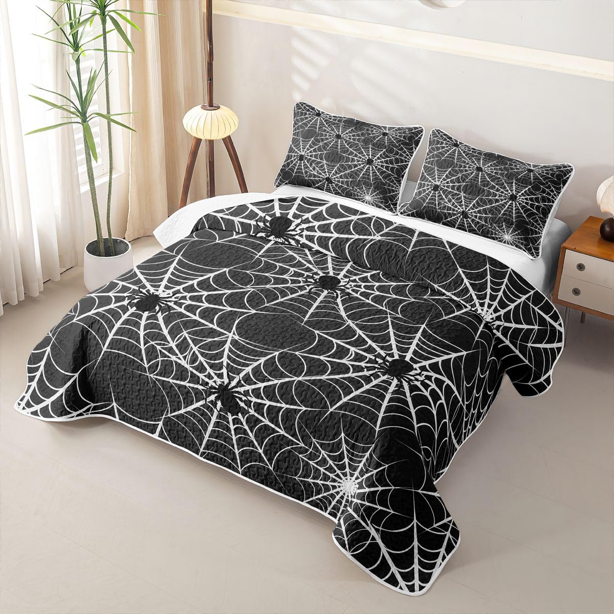 Homewish Set copripiumino matrimoniale per Halloween, 3 pezzi