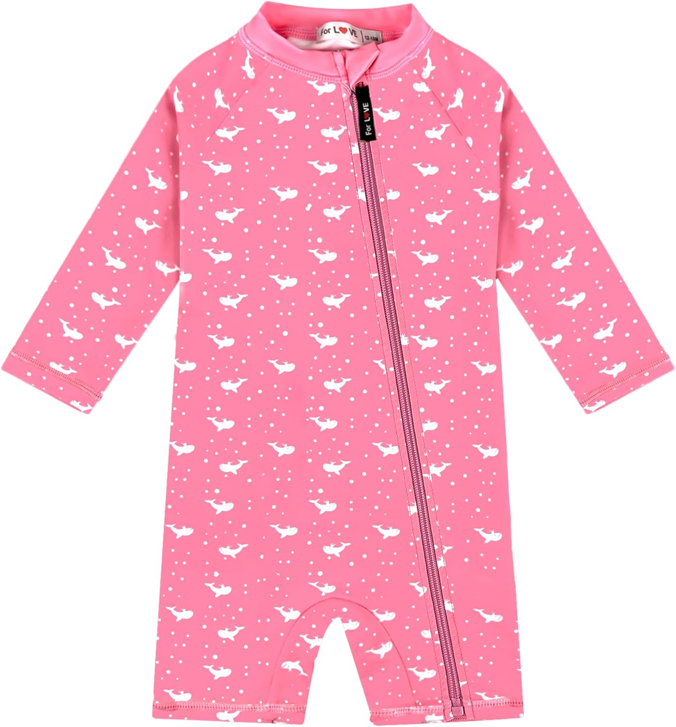 weVSwe Baby Swimsuit UPF 50+ UV Protection Long Sleeve Toddler Rash Guard Infant Bathing Suit with Zipper Beachwear 0-3 Years