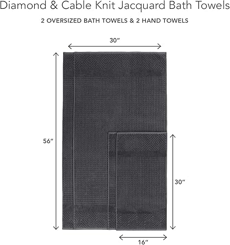 Vista 122 de Texere - Juego de toallas de baño de lujo 100% algodón orgánico jacquard de 21.66 oz/m², ultra suaves y absorbentes, calidad de hotel y spa Merlot