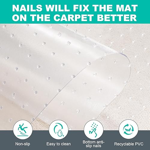 Miniatura 6 de Uross Protector de alfombra semicircular para mascotas, 3 unidades, protector de alfombra de plástico para gatos, tapete protector de alfombra de