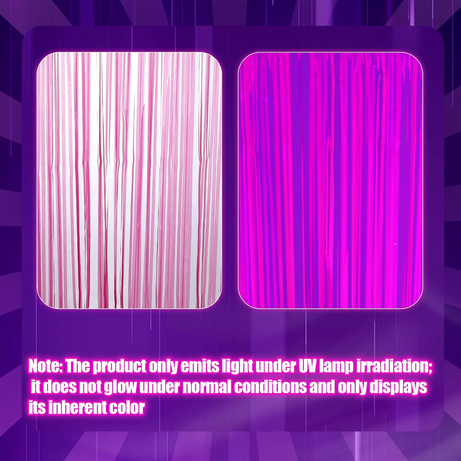 Fumete 4 Pack 15 ft Glow in The Dark Ceiling Fringe Curtain
