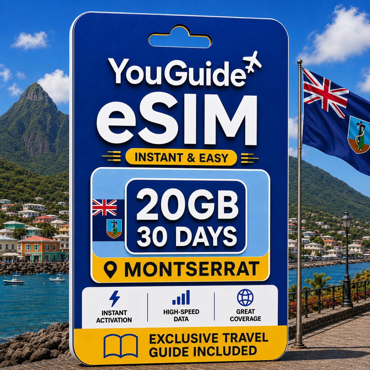 Montserrat eSIM 20GB 30Days