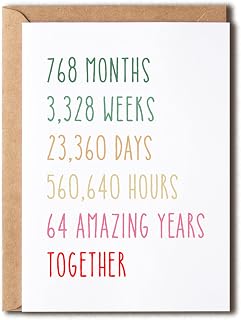 EruditeGifts 64Th Anniversary Card - Funny 64 Years Wedding Anniversary Card - Funny Wedding Anniversary Card - 64Th Anniversary Card For Him Her