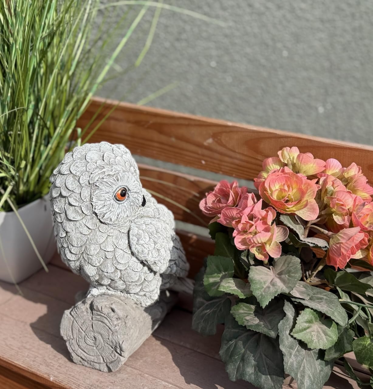 stoneandstyle Steinfigur Schneeeule Uhu, frostfest, massiver Steinguss