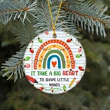Teacher Christmas Ornament 2025 It Takes a Big Heart to Teach Little Minds, Teacher Appreciation Gift, Back to School Thank You Gift, Holiday Tree Decoration HC-46
