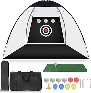 Golf Net,10x7ft Golf Practice Nets for Backyard Driving with Mat,Golf Hitting Chipping Net with 4 Solid Golf Bal,6 Practice Ball for Indoor Outdoor by IIQ