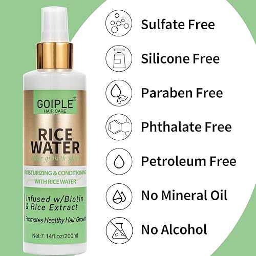 Miniatura 9 de "Agua de arroz WOZUTUNT para el crecimiento del cabello, 7.14 onzas líquidas sin enjuague, productos para el cuidado de mujeres y hombres, aerosol,