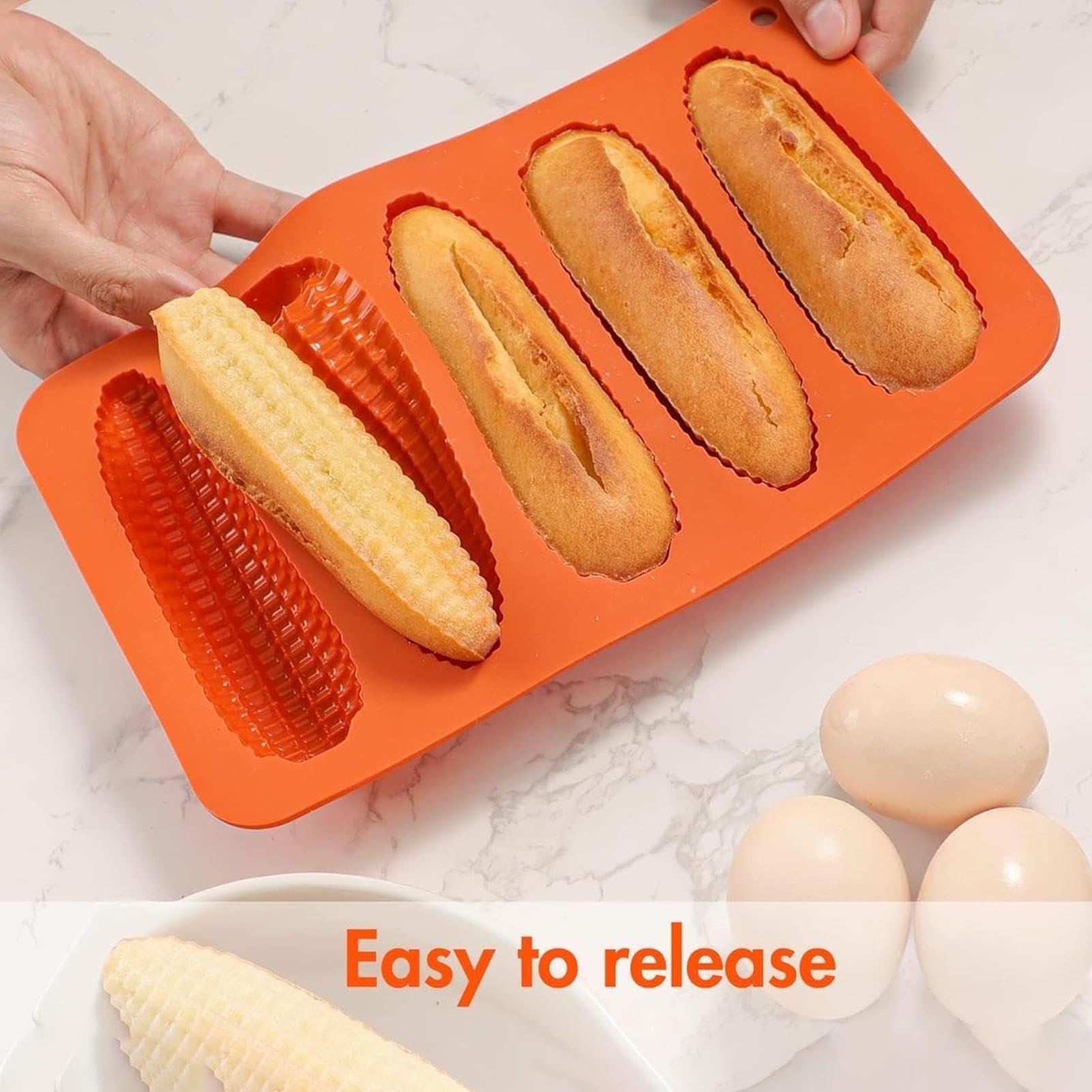 Amazon | コーンブレッドパン型 5穴 ノンスティック 食品グレード