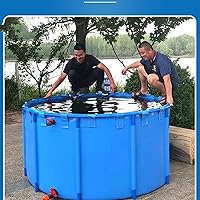 Vista 5 de Piscina sobre el suelo redonda de lona para estanque de peces con soporte de metal plegable para niños para colector de agua, barril de lluvia