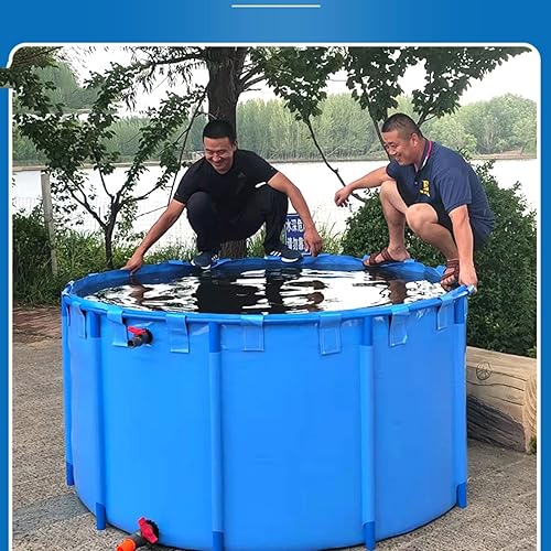 Miniatura 5 de zklaseot Piscina redonda sobre el suelo con soporte de metal plegable grande para piscina infantil para criar Koi agrícola fácil de instalar color