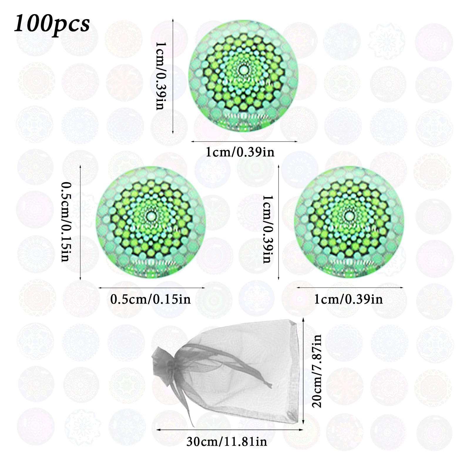 100PCS Cabochon In Vetro Luminoso - 25mm, Pietre Decorative Per Gioielli Fai Da Te - Foto 1