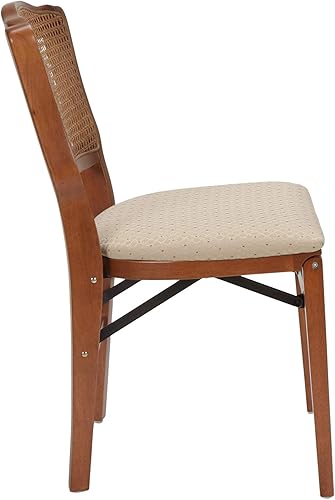 Miniatura 2 de Stakmore - Juego de 2 sillas plegables con respaldo de caña francesa, color cereza