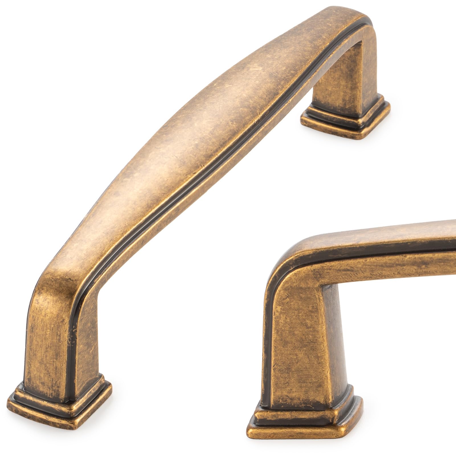KOOFIZO - Paquete De 10 Tiradores De Arco De Armario De Pie Cuadrado, Manija Negra Para Muebles, Distancia Entre Tornillos De 5 Pulgadas/128 Mm, Herrajes Para Puertas De Armarios De Cocina