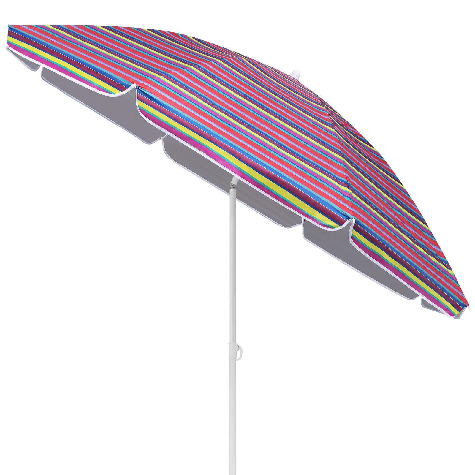 Kingsleeve Parasol UV 50+ sac de transport - Grand parasol de plage imperméable - Inclinable - Réglable en hauteur - Piquet de terre - Pour balcon, plage - Rond - Multicolore