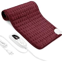 Electric Heating Pad with 6 Heat Settings, Auto Shut Off, Dry Electric Heating for Back Neck Knee Arms Legs Shoulder Heat Pads for Christmas Birthday Father Mothers Day, 24"x12"