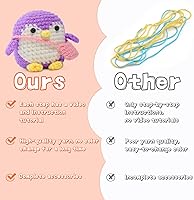 Vista 3 de IMZAY - Kit de ganchillo para principiantes, kit de animales para principiantes, lindo kit de inicio con tutorial en video, ganchos, hilos