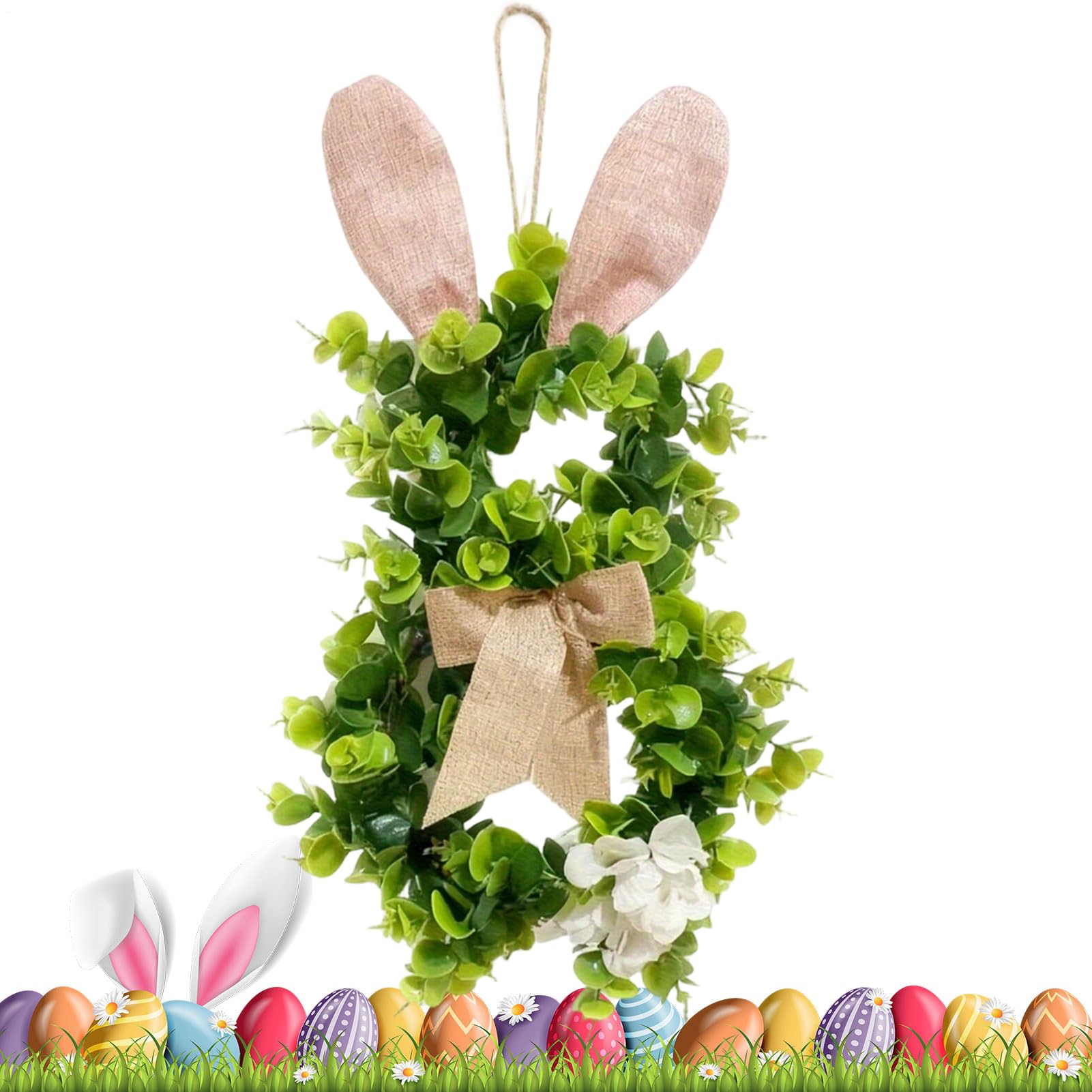 Guirlande de lapin de Pâques pour porche et décoration de cheminée style maison de ferme