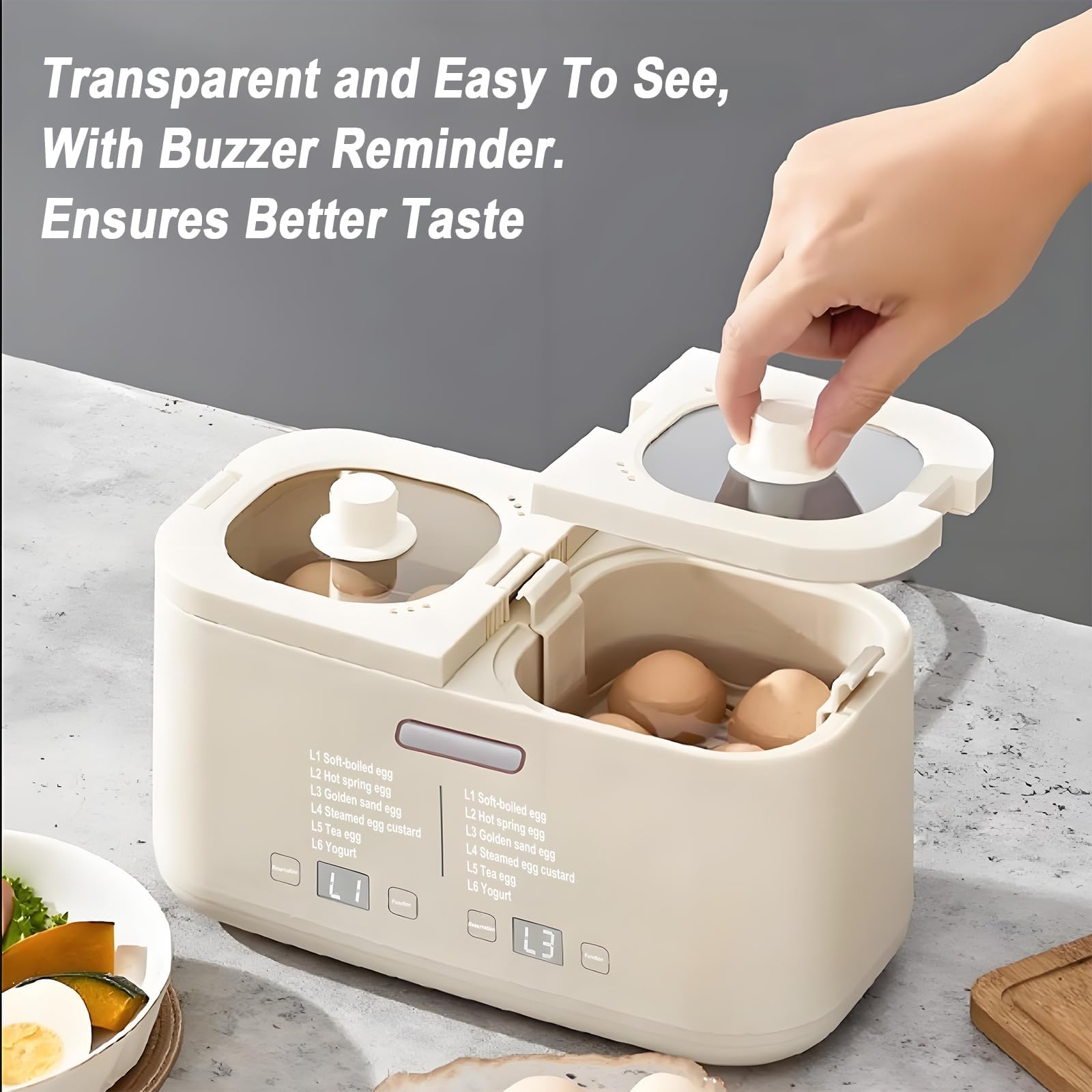 Hervidor De Huevos 550W, Con Capacidad Para 8 Huevos & 6 Modos