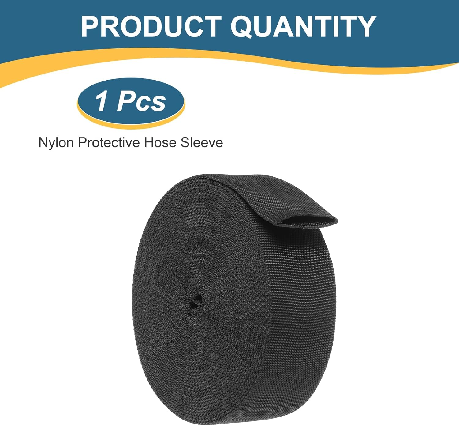 HARFINGTON Nylon Protective Hose Sleeve 1.2" ID 33FT Cable Cover Sheath Hydraulic Hose Protector Wrap for Welding Cord Tig Torch Hydraulic, Black